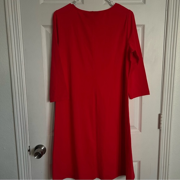 Attitudes by Renee | Red Jersey  A-Line Dress - Picture 3 of 7